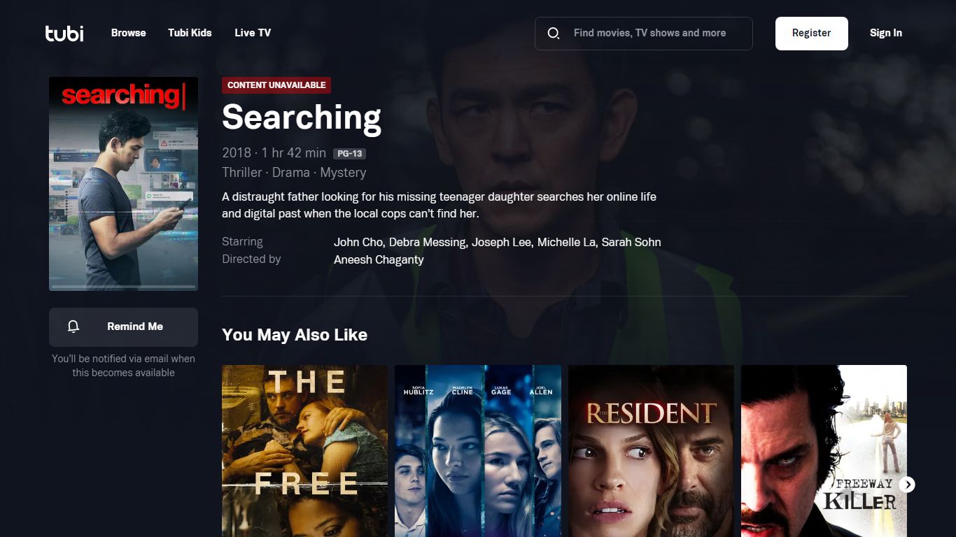 Watch Searching (2018) - Free Movies | Tubi