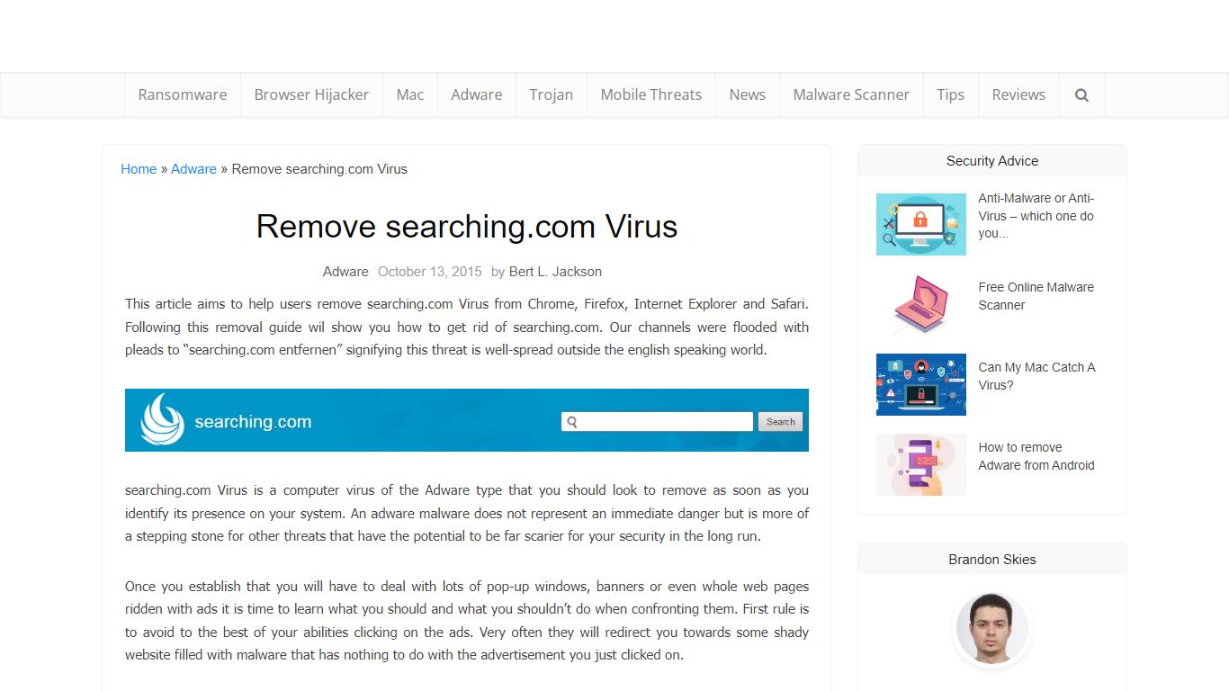 Remove searching.com Virus - Virus Removal Guides